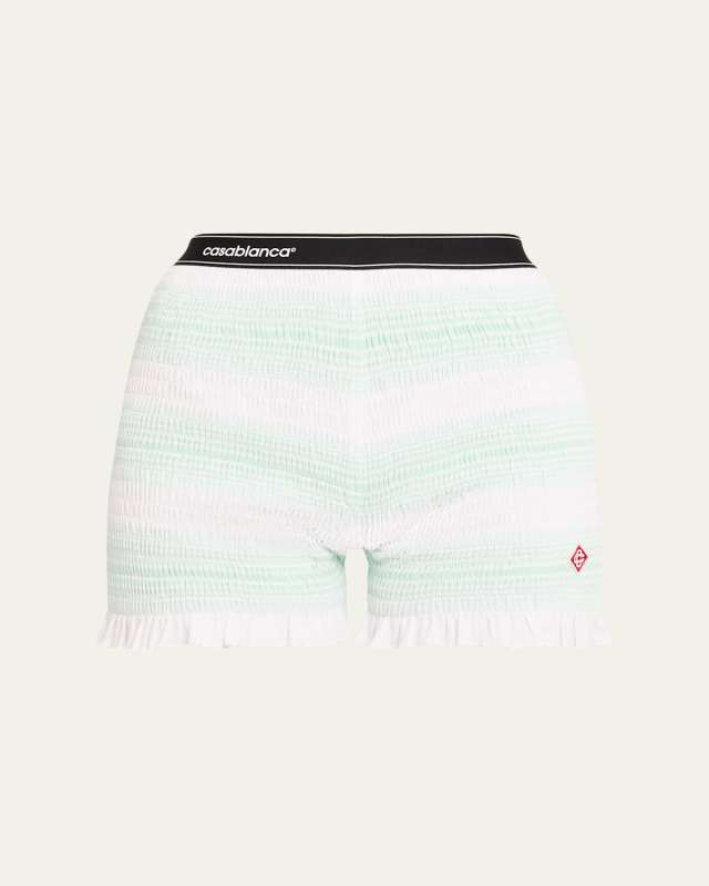 Stripe Shirred Shorts
